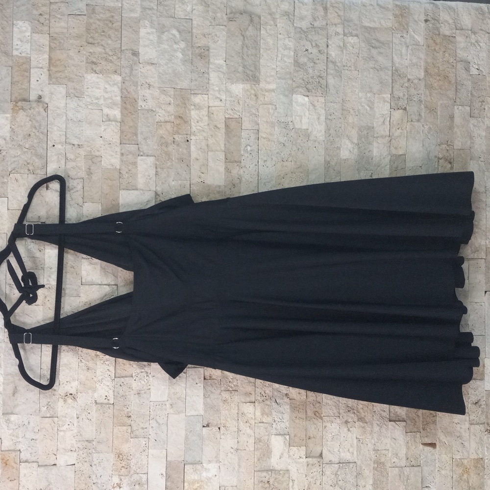 BloomChic Solid Hem Empire Waist Halter Neck Swim Dress - Picture 7 of 16